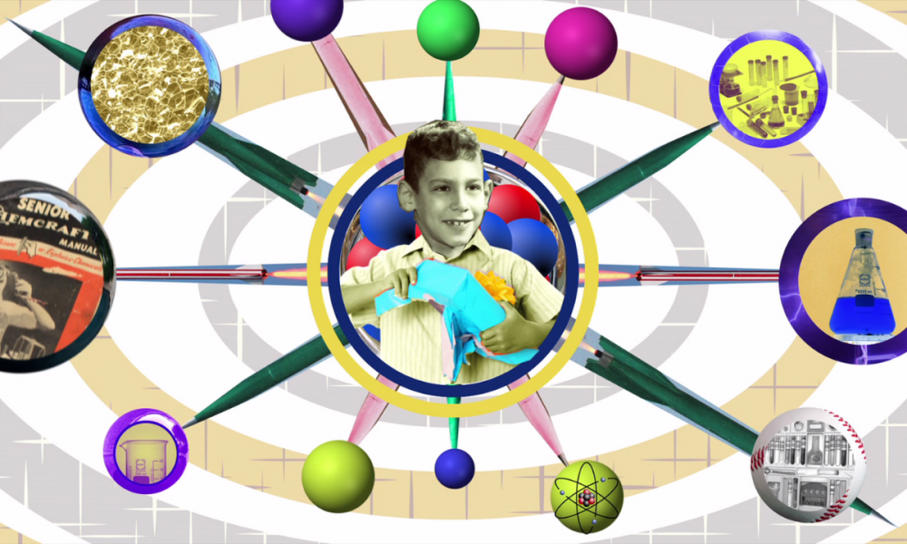 A kid in the middle circle. Circle linking to other outside circles.